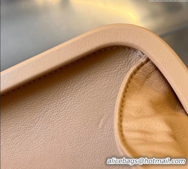 Top Grade Bottega Veneta Knot Minaudiere Clutch in Padded Intreccio Leather 717622 Almond Apricot 2024