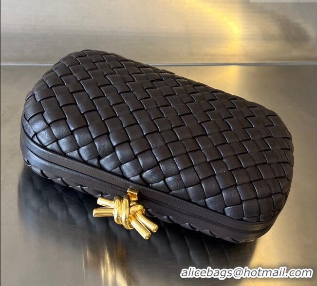 Best Product Bottega Veneta Knot Minaudiere Clutch in Padded Intreccio Leather 717622 Fondant Brown 2024