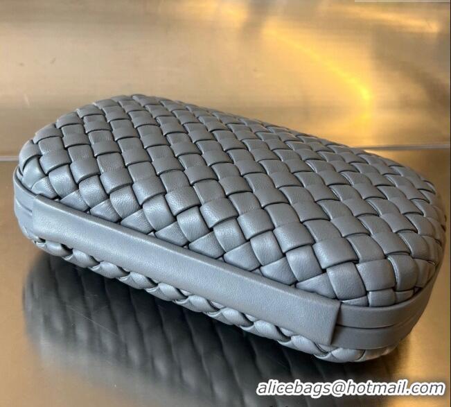 Discount Bottega Veneta Knot Minaudiere Clutch in Padded Intreccio Leather 717622 Thunder Grey 2024