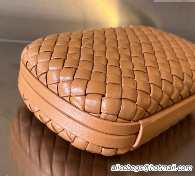 Well Crafted Bottega Veneta Knot Minaudiere Clutch in Padded Intreccio Leather 717622 Light Brown 2024