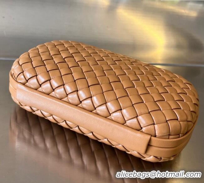 Well Crafted Bottega Veneta Knot Minaudiere Clutch in Padded Intreccio Leather 717622 Light Brown 2024