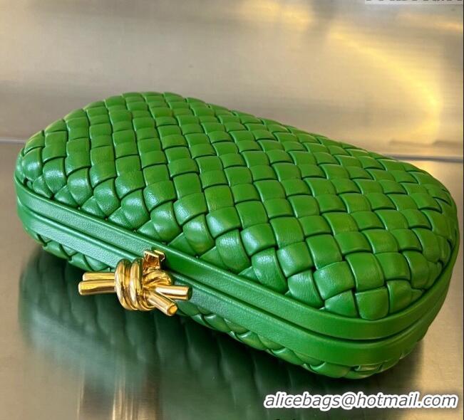 Top Design Bottega Veneta Knot Minaudiere Clutch in Padded Intreccio Leather 717622 Green 2024