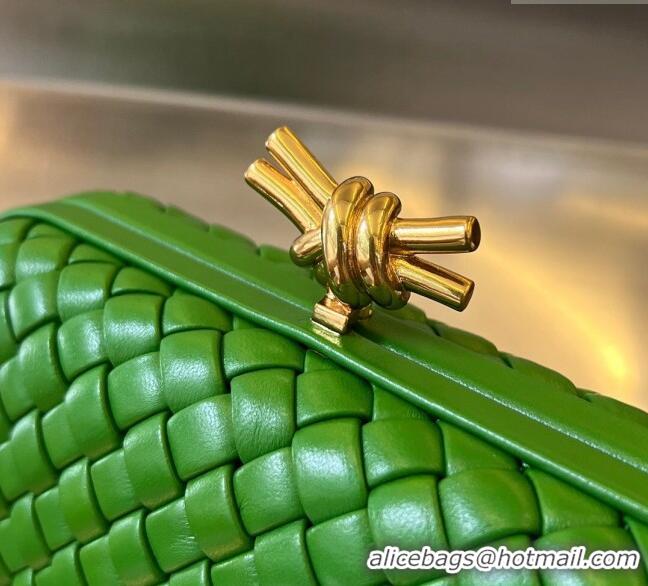 Top Design Bottega Veneta Knot Minaudiere Clutch in Padded Intreccio Leather 717622 Green 2024