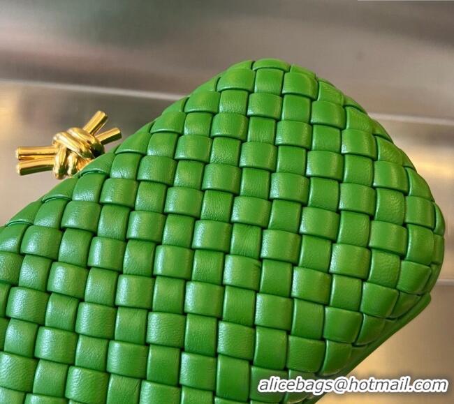 Top Design Bottega Veneta Knot Minaudiere Clutch in Padded Intreccio Leather 717622 Green 2024