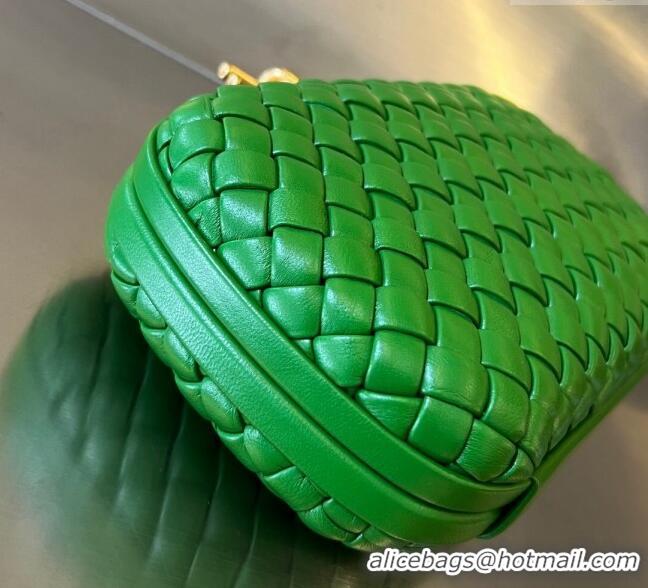 Top Design Bottega Veneta Knot Minaudiere Clutch in Padded Intreccio Leather 717622 Green 2024