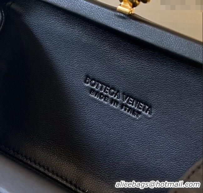 Popular Style Bottega Veneta Knot Minaudiere Clutch in Padded Intreccio Leather 717622 Black 2024