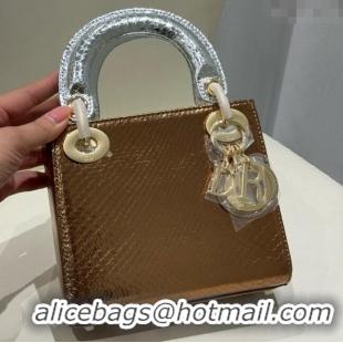 Well Crafted Dior Mini Lady Dior Bag in Python Leather D123010 Silver/Light Bronze 2024