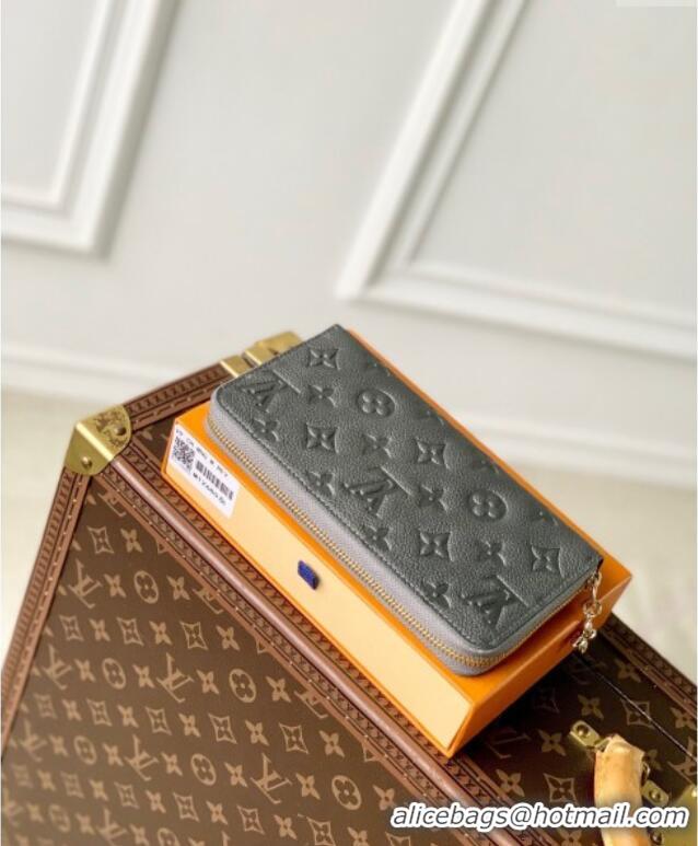 Good Product Louis Vuitton Zippy Wallet in Gunmetal Black Supple Grained Leather M12680 2024 LV Ski Collection