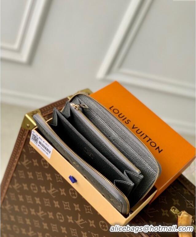 Good Product Louis Vuitton Zippy Wallet in Gunmetal Black Supple Grained Leather M12680 2024 LV Ski Collection