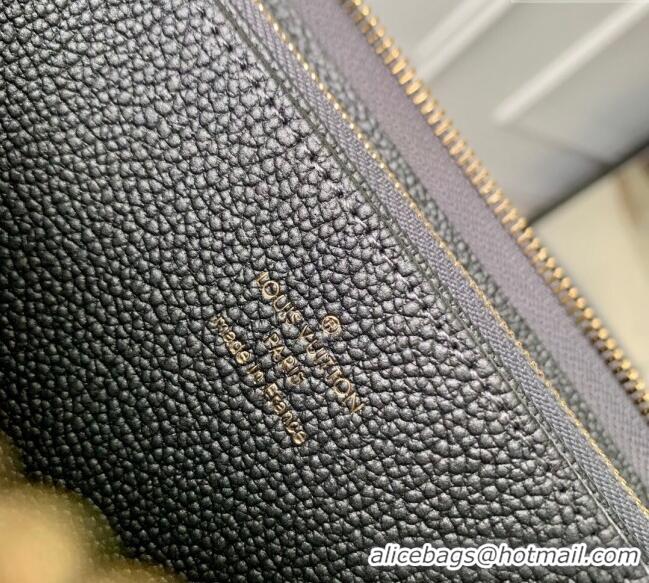 Good Product Louis Vuitton Zippy Wallet in Gunmetal Black Supple Grained Leather M12680 2024 LV Ski Collection