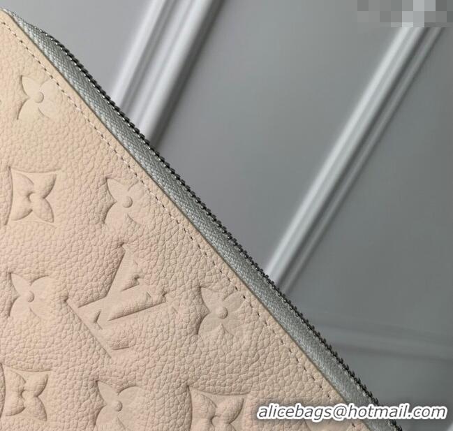 Pretty Style Louis Vuitton Zippy Wallet in Cream Beige Supple Grained Leather M12680 2024 LV Ski Collection