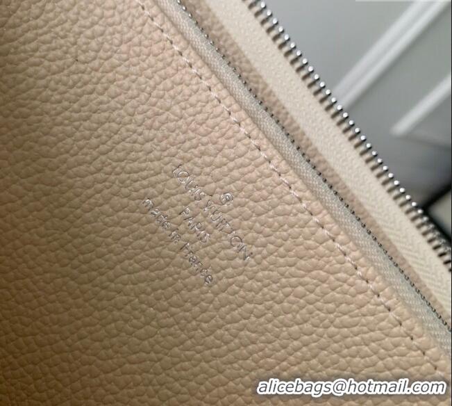 Pretty Style Louis Vuitton Zippy Wallet in Cream Beige Supple Grained Leather M12680 2024 LV Ski Collection