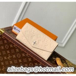 Well Crafted Louis Vuitton Sarah Wallet in Cream Beige Supple Grained Leather M12172 2024 LV Ski Collection