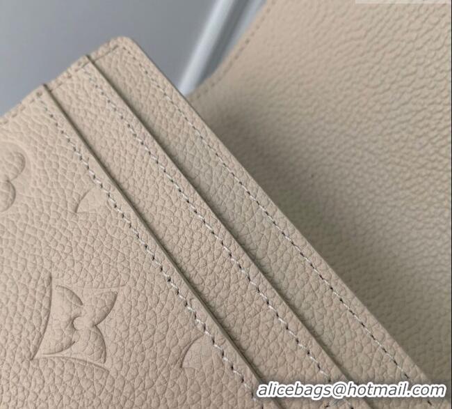 Well Crafted Louis Vuitton Sarah Wallet in Cream Beige Supple Grained Leather M12172 2024 LV Ski Collection