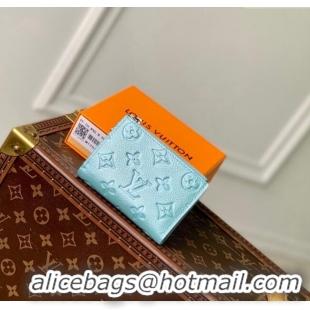 Good Product Louis Vuitton Lisa Wallet in Azur Frost Blue Supple Grained Leather M12536 2024 LV Ski Collection