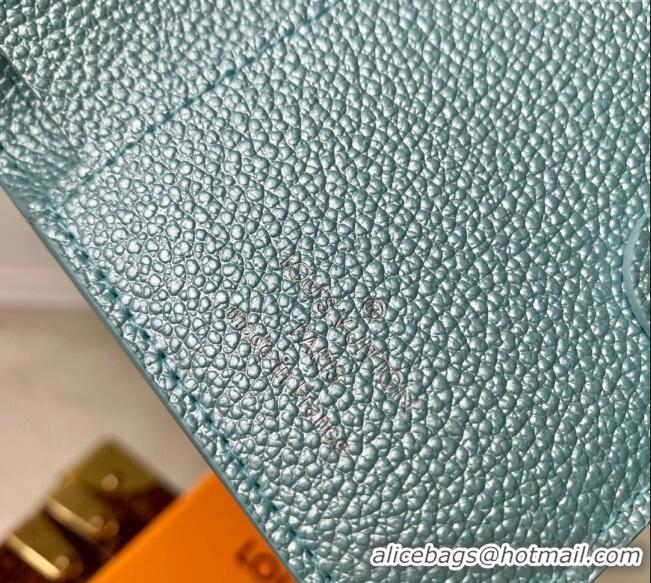 Good Product Louis Vuitton Lisa Wallet in Azur Frost Blue Supple Grained Leather M12536 2024 LV Ski Collection