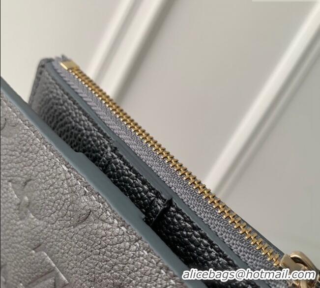 Pretty Style Louis Vuitton Lisa Wallet in Gunmetal Black Supple Grained Leather M12536 2024 LV Ski Collection