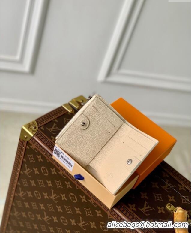 Pretty Style Louis Vuitton Lisa Wallet in Cream Beige Supple Grained Leather M12674 2024 LV Ski Collection