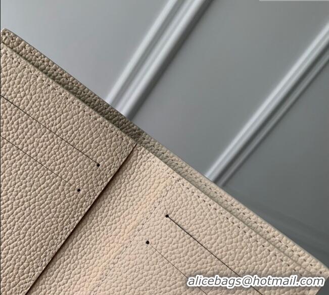 Pretty Style Louis Vuitton Lisa Wallet in Cream Beige Supple Grained Leather M12674 2024 LV Ski Collection