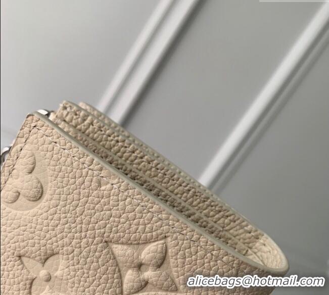 Pretty Style Louis Vuitton Lisa Wallet in Cream Beige Supple Grained Leather M12674 2024 LV Ski Collection