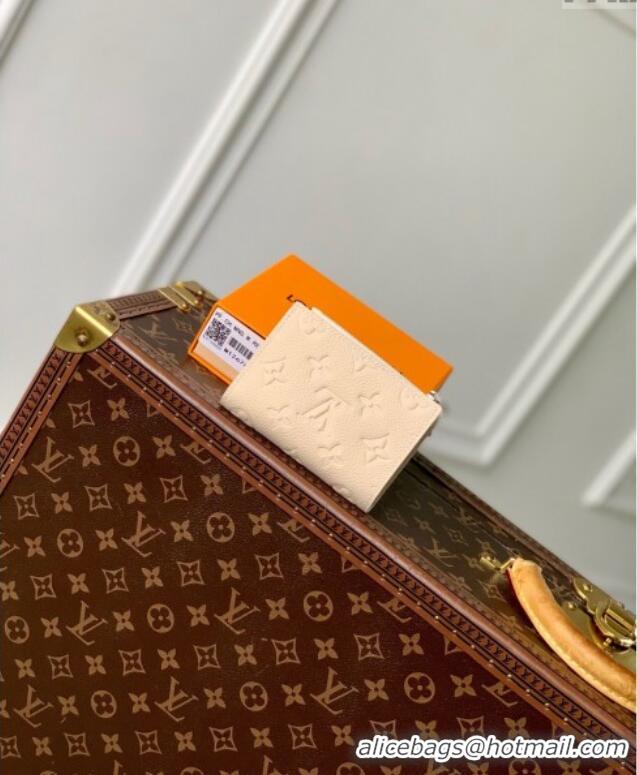 Pretty Style Louis Vuitton Lisa Wallet in Cream Beige Supple Grained Leather M12674 2024 LV Ski Collection