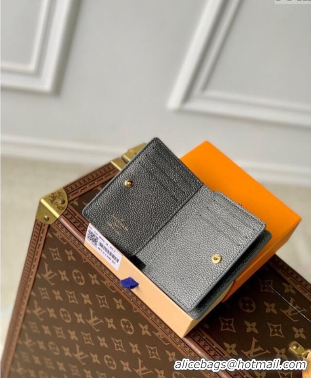 Top Grade Louis Vuitton Cléa Wallet in Gunmetal Black Supple Grained Leather M12188 2024 LV Ski Collection