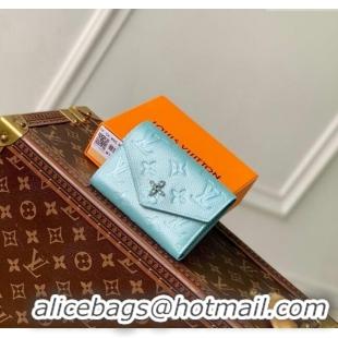 Top Grade Louis Vuitton Victorine Wallet in Azur Frost Blue Supple Grained Leather M12746 2024 LV Ski Collection