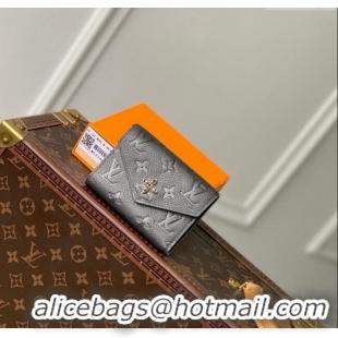 Well Crafted Louis Vuitton Victorine Wallet in Gunmetal Black Supple Grained Leather M12746 2024 LV Ski Collection