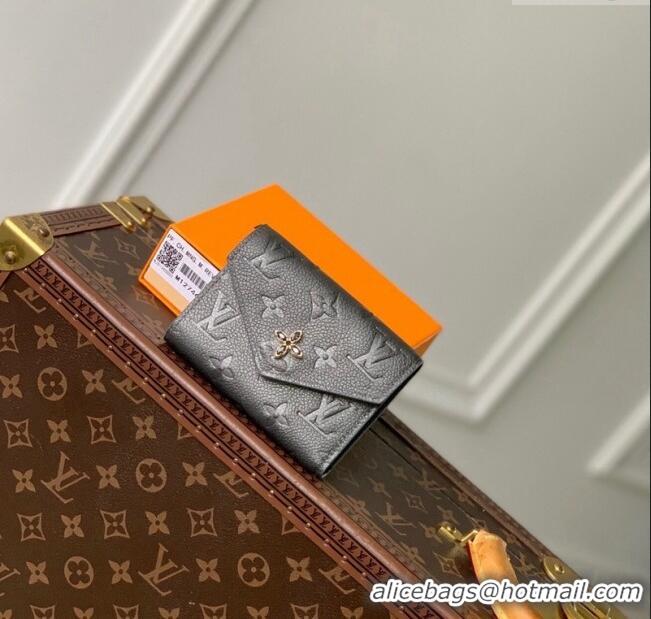 Well Crafted Louis Vuitton Victorine Wallet in Gunmetal Black Supple Grained Leather M12746 2024 LV Ski Collection