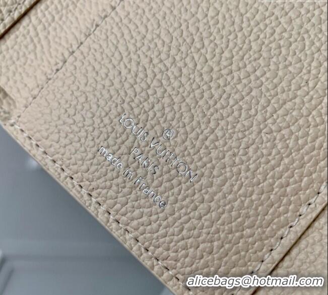 Classic Grade Louis Vuitton Victorine Wallet in Ceam Beige Supple Grained Leather M12746 2024 LV Ski Collection