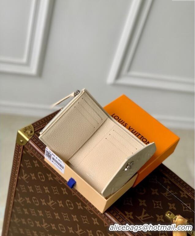 Classic Grade Louis Vuitton Victorine Wallet in Ceam Beige Supple Grained Leather M12746 2024 LV Ski Collection