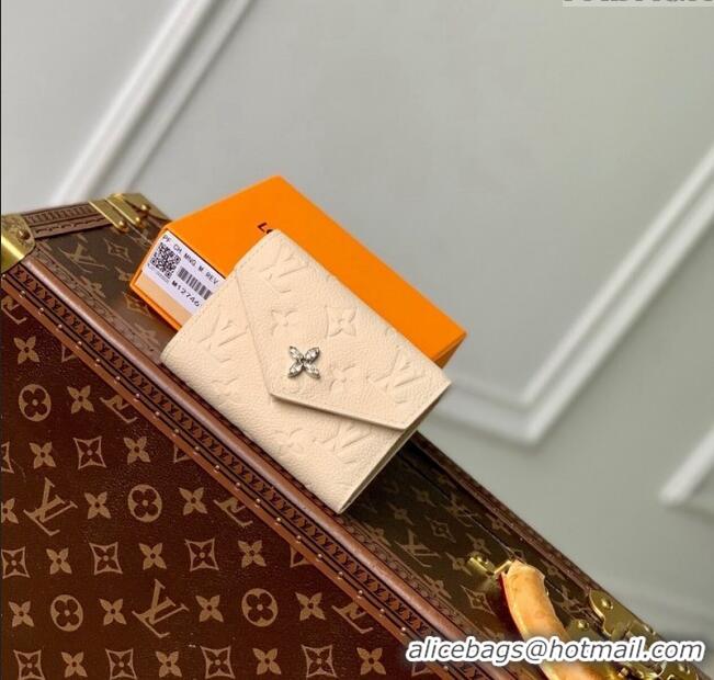 Classic Grade Louis Vuitton Victorine Wallet in Ceam Beige Supple Grained Leather M12746 2024 LV Ski Collection