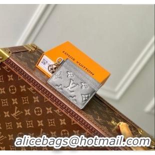 Good Product Louis Vuitton LV Charms Card Holder Wallet in Gunmetal Black Supple Grained Leather M12178 2024 LV Ski Coll