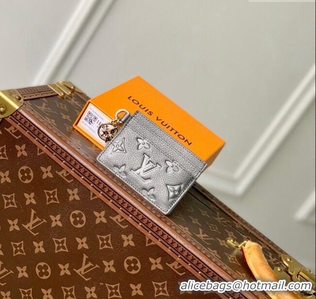 Good Product Louis Vuitton LV Charms Card Holder Wallet in Gunmetal Black Supple Grained Leather M12178 2024 LV Ski Coll