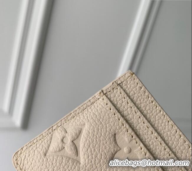 Cheapest Louis Vuitton LV Charms Card Holder Wallet in Cream Beige Supple Grained Leather M12179 2024 LV Ski Collection