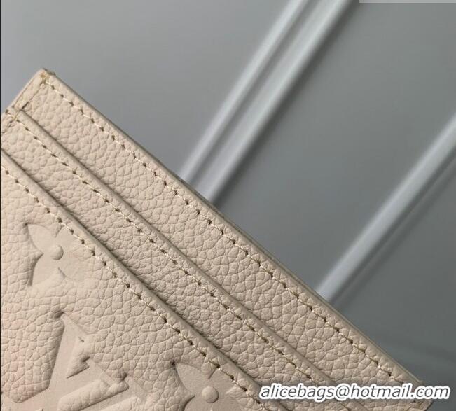 Cheapest Louis Vuitton LV Charms Card Holder Wallet in Cream Beige Supple Grained Leather M12179 2024 LV Ski Collection