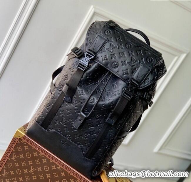 Best Price Louis Vuitton Mens Getaway Backpack Bag in Black Monogram Shadow Leather M24776 2024