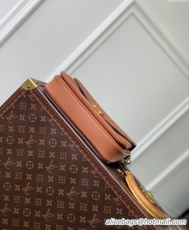 Top Grade Louis Vuitton Pochette Metis Shoulder Bag in Cognac Brown Monogram Leather M12711 2024