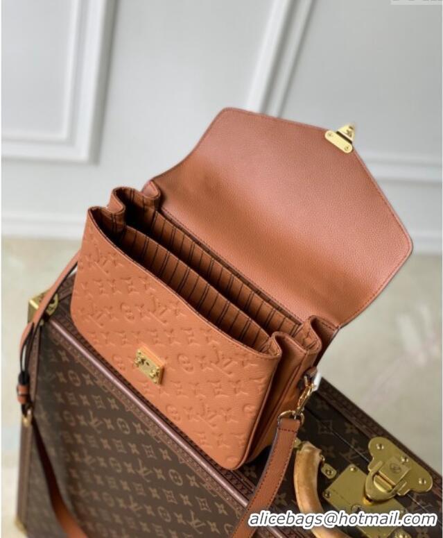 Top Grade Louis Vuitton Pochette Metis Shoulder Bag in Cognac Brown Monogram Leather M12711 2024