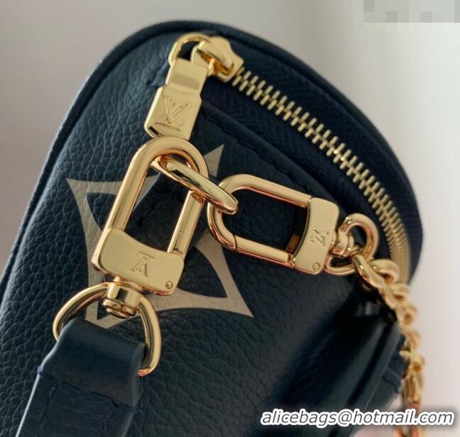 Grade Quality Louis Vuitton Mini Bumbag in Monogram Empreinte Leather M46917 Black/Cream Beige 2024