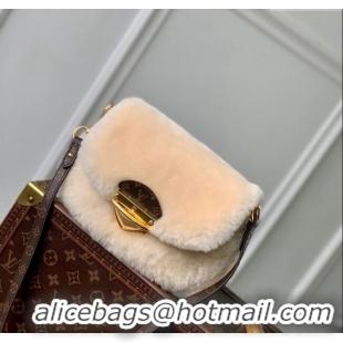 Most Popular Louis Vuitton Sunset Shoulder Bag in Cream White Shearling M12097 2024