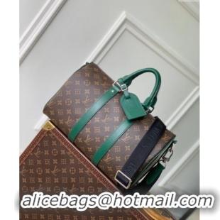 Big Discount Louis Vuitton Mens Keepall Bandouliere 35 bag in Monogram Macassar Canvas M12765 Borneo Green 2024