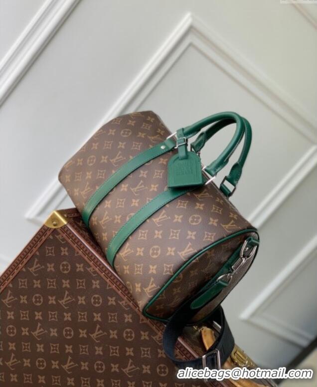 Big Discount Louis Vuitton Mens Keepall Bandouliere 35 bag in Monogram Macassar Canvas M12765 Borneo Green 2024