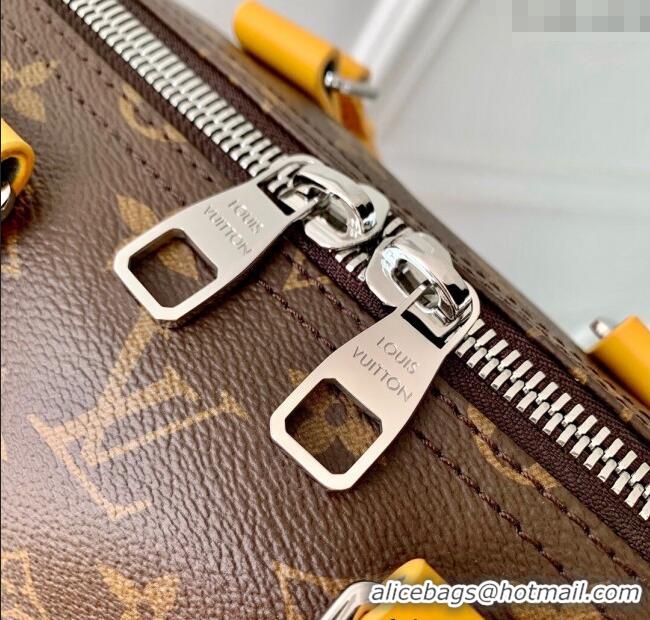 Promotional Louis Vuitton Men's Keepall Bandouliere 35 bag in Monogram Macassar Canvas M13201 Safran Yellow 2024