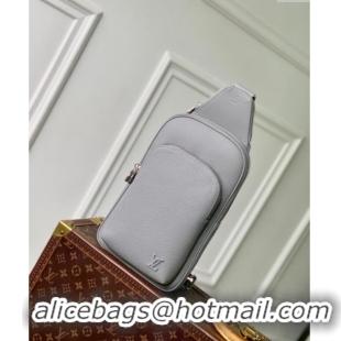 Inexpensive Louis Vuitton Mens Avenue Slingbag NM in Taiga Cowhide Leather M30951 Grey 2024