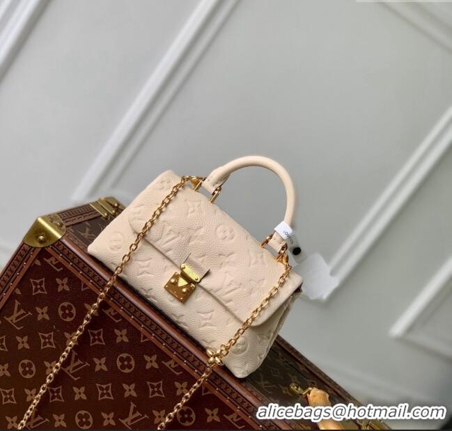 Promotional Louis Vuitton Nano Madeleine Top Handle Bag in Supple Grained Leather M12145 Cream White 2024