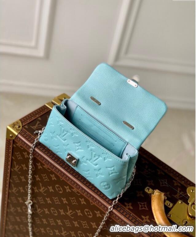 Top Grade Louis Vuitton Nano Madeleine Top Handle Bag in Supple Grained Leather M12211 Azur Frost Blue 2024