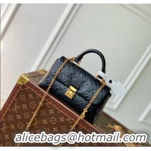 Top Design Louis Vuitton Nano Madeleine Top Handle Bag in Supple Grained Leather M12144 Black 2024