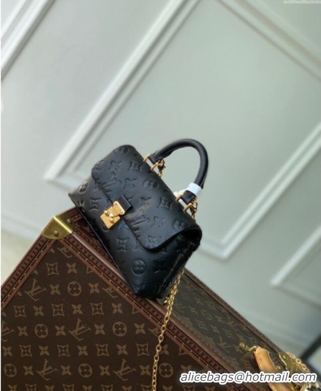 Top Design Louis Vuitton Nano Madeleine Top Handle Bag in Supple Grained Leather M12144 Black 2024