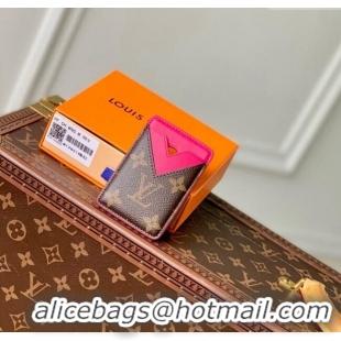 Classic Grade Louis Vuitton Porte-Cartes Magnet Card Holder M12851 Pondichery Pink 2024